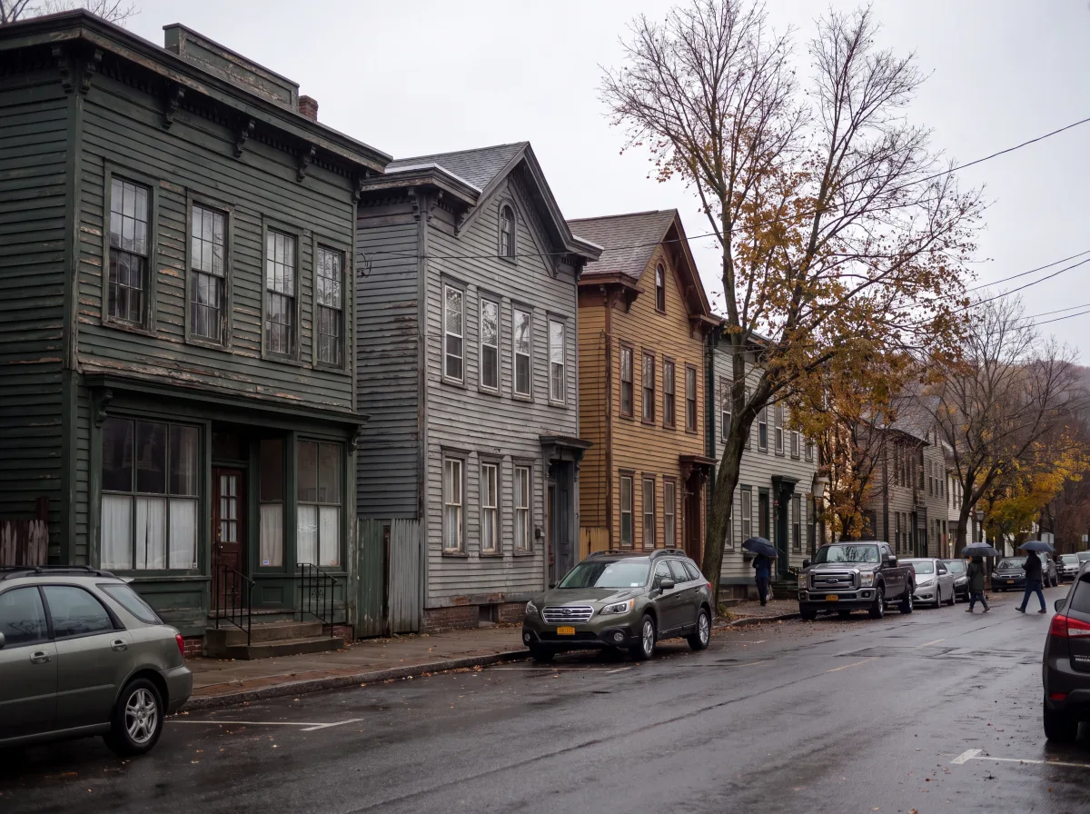 Clapboard facades on a Cold Spring street