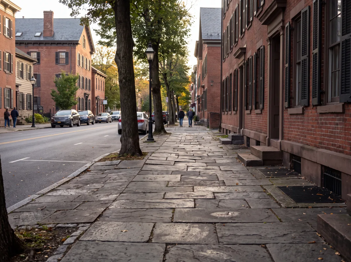 Bluestone sidewalk in uptown Kingston