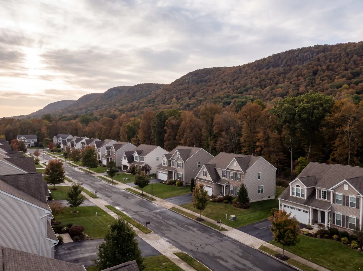 The Ramapo ridge above Mahwah rooftops
