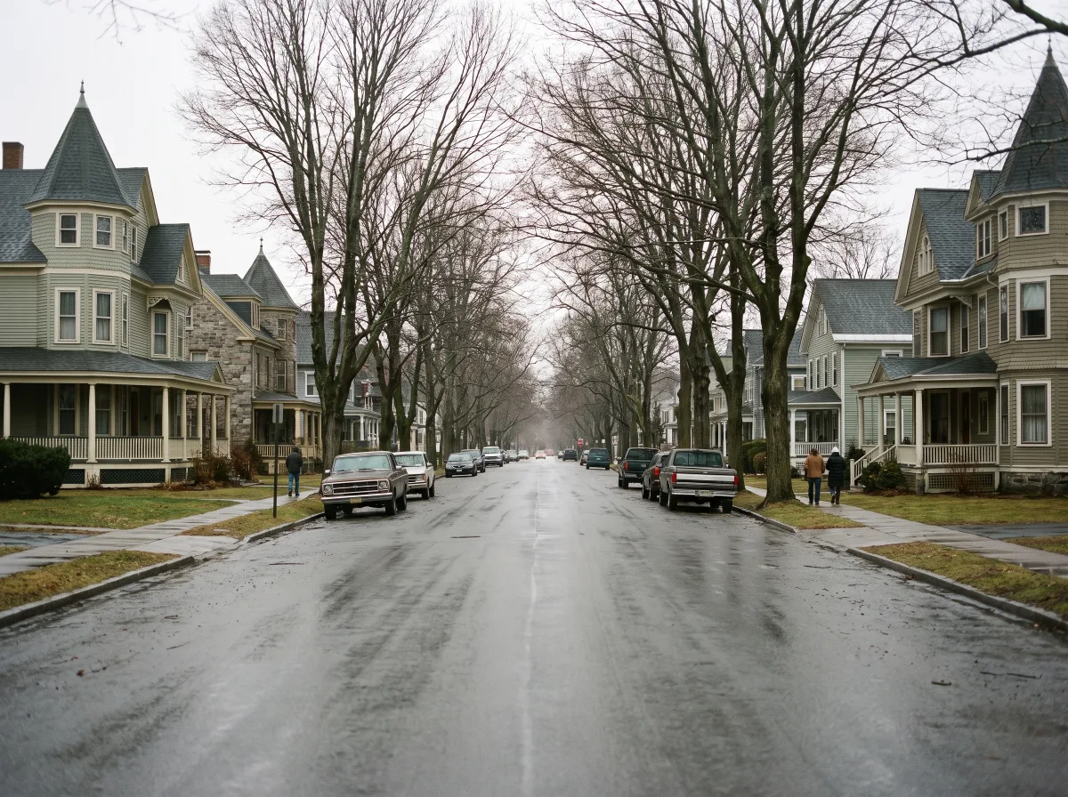 Victorian houses on a broad Monticello street