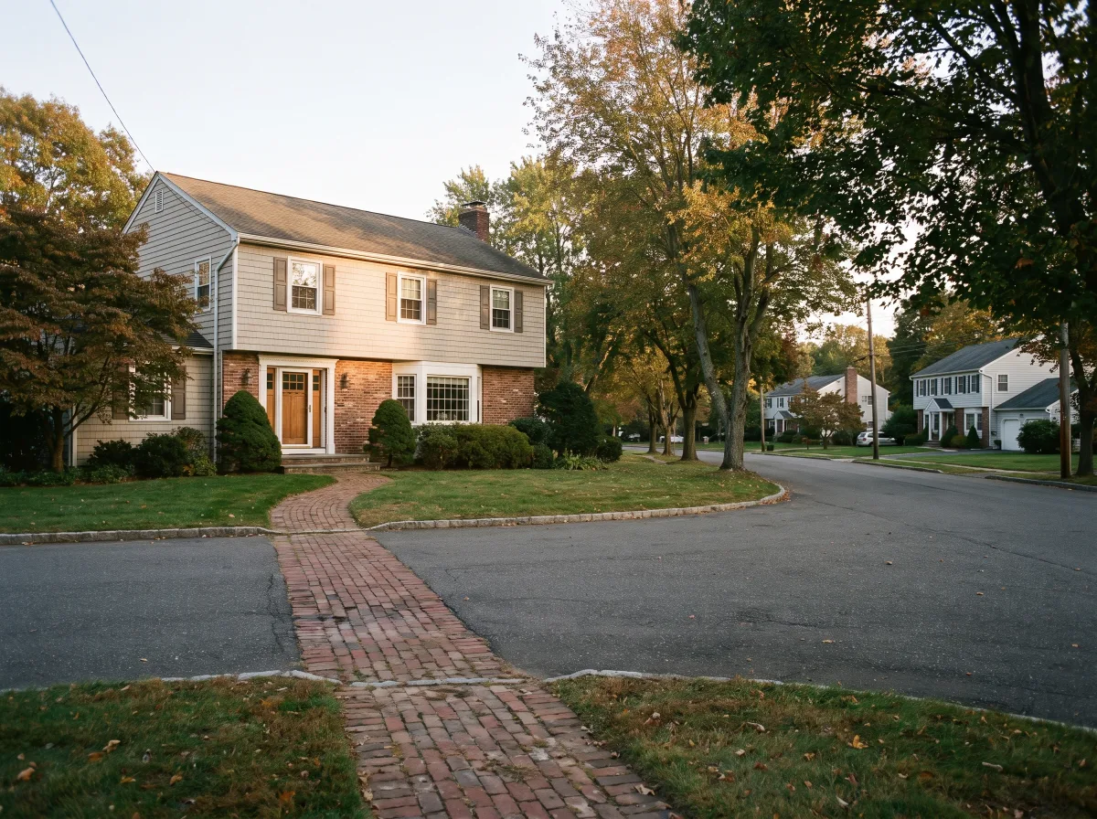 Colonial with a brick walk in New City
