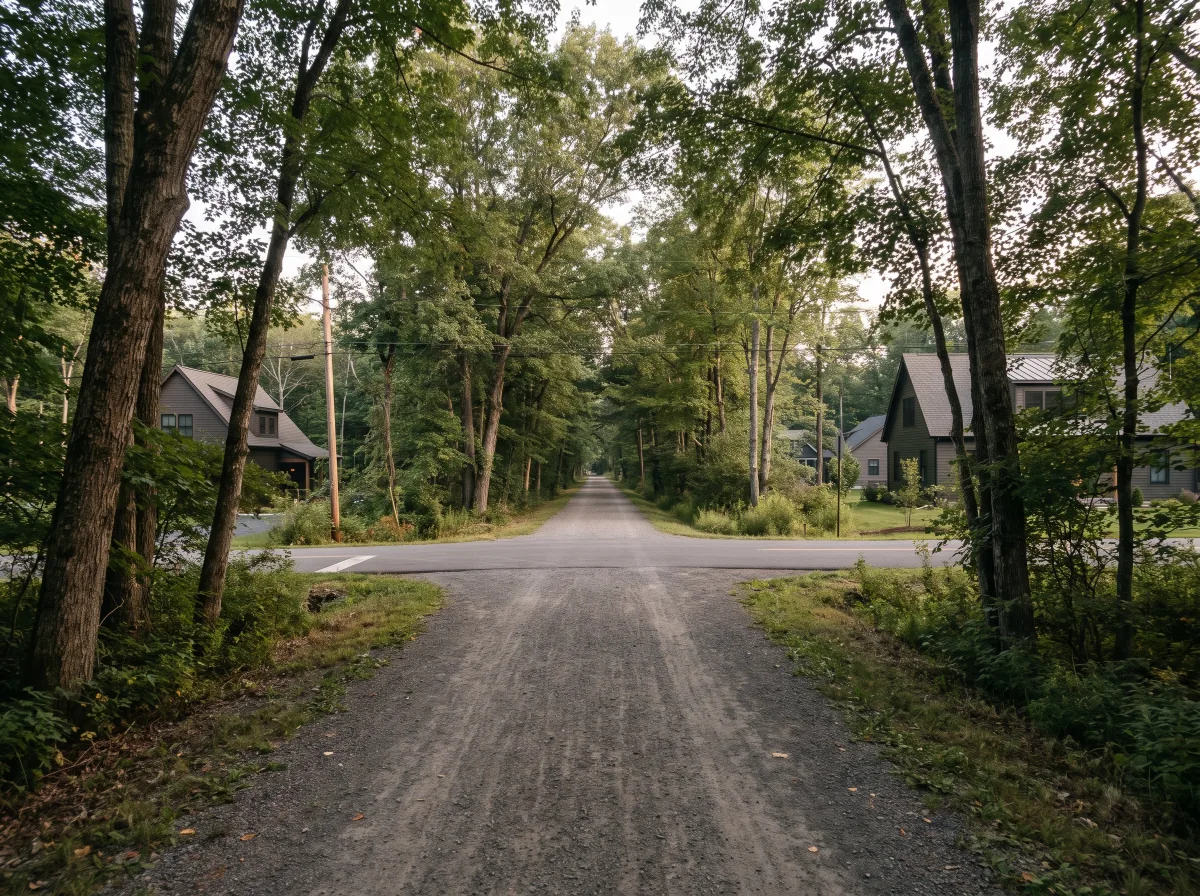 The rail trail through the woods at New Paltz