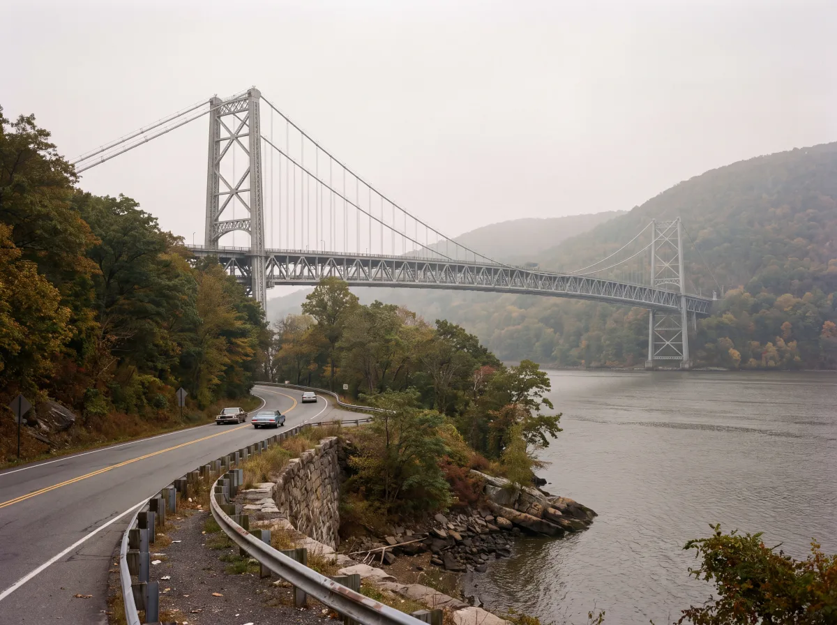 The Bear Mountain Bridge over the Hudson near Peekskill