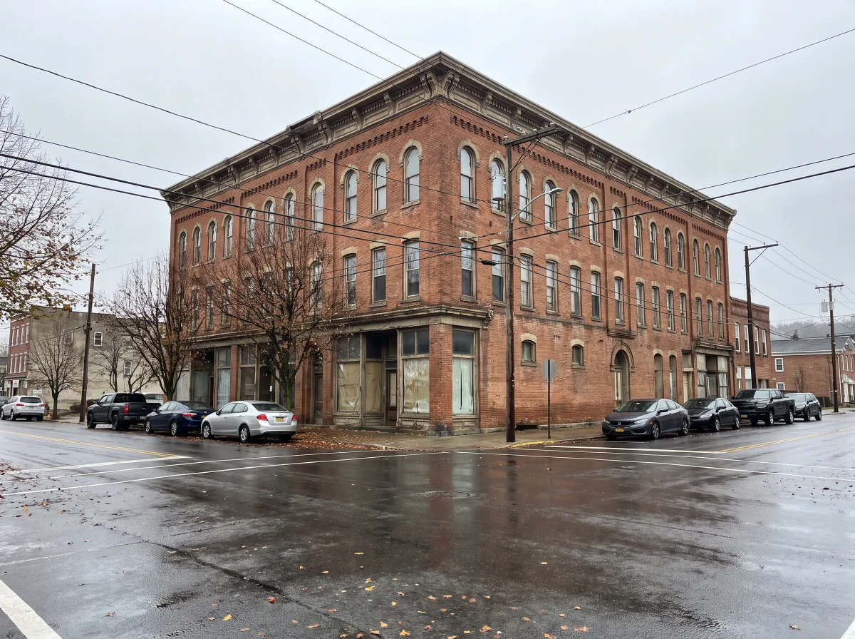Brick block on a Port Jervis morning